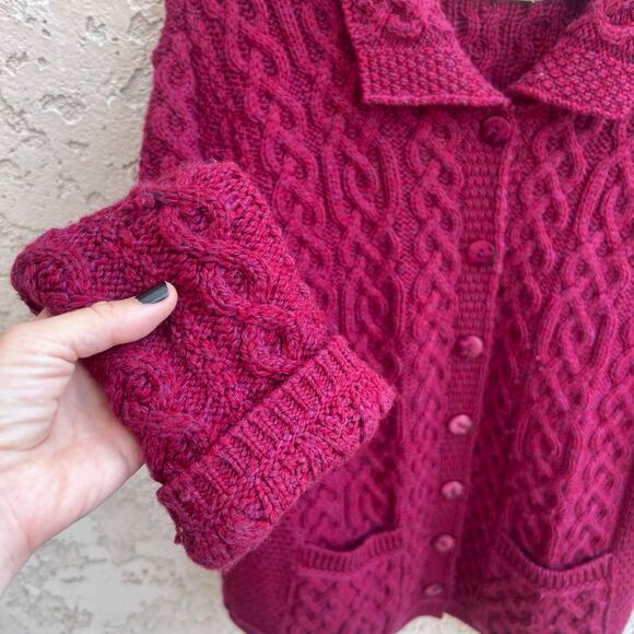 Aran Sweater Market Cable Knit Cardigan Size Women’s Medium - Picture 5 of 5